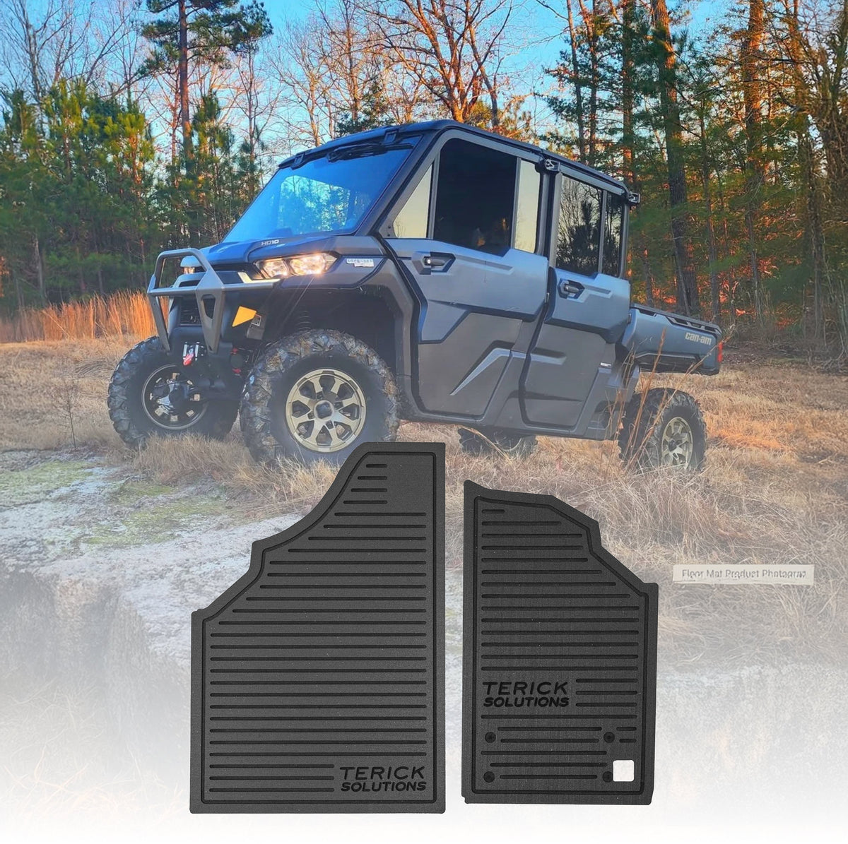 Can-Am Defender Rubber Floor Mats - 2 Door 3 Seater - UTV Rubber floor mats