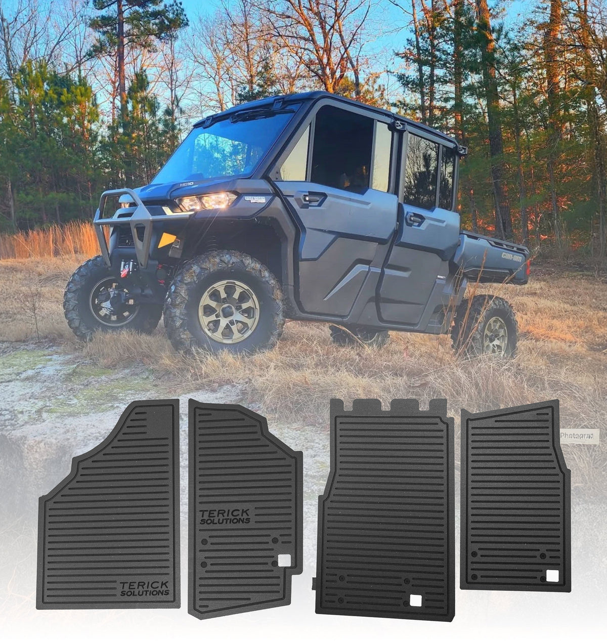 Can-Am Defender Rubber Floor Mats - 4 Door 6 Seater - UTV Rubber floor mats
