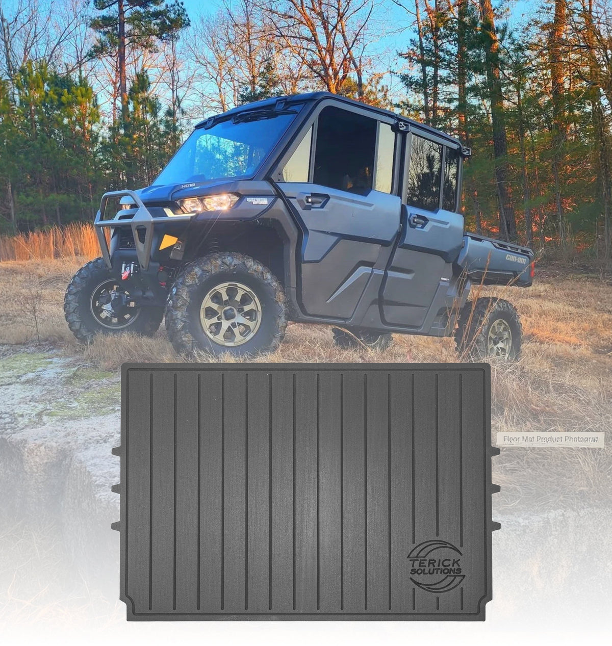 Can-Am Defender Rubber Floor Mats - Rear Cargo Mat - UTV Rubber floor mats