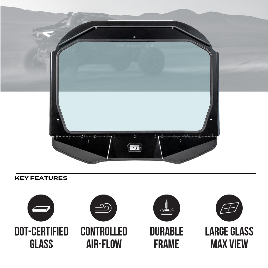 Can-Am Maverick R Front Windshield - Glass Front Windshield