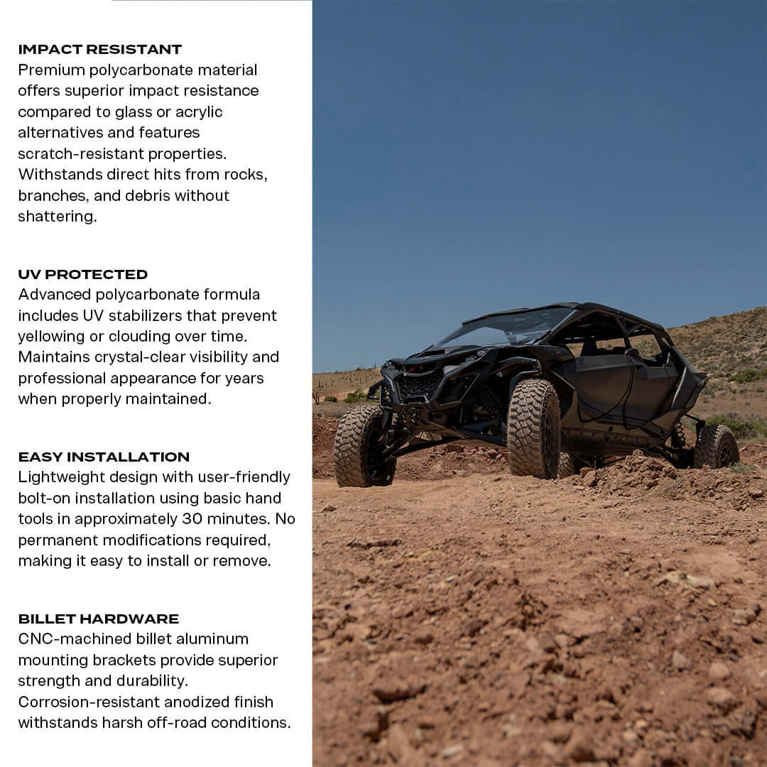 Can-Am Maverick R Polycarbonate Full Front Windshield - Polycarbonate Front Windshield