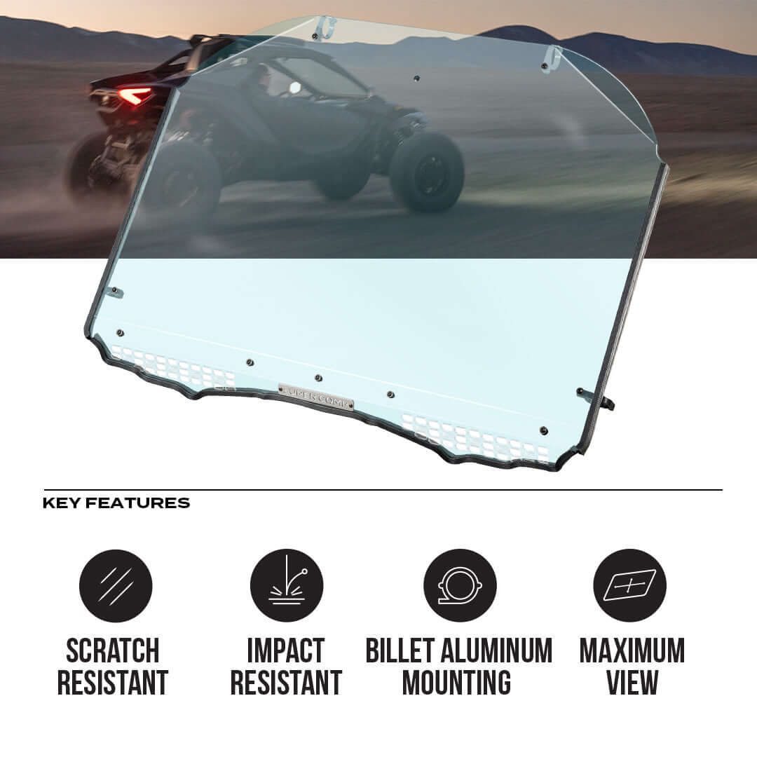 Can-Am Maverick R Polycarbonate Full Front Windshield - Polycarbonate Front Windshield