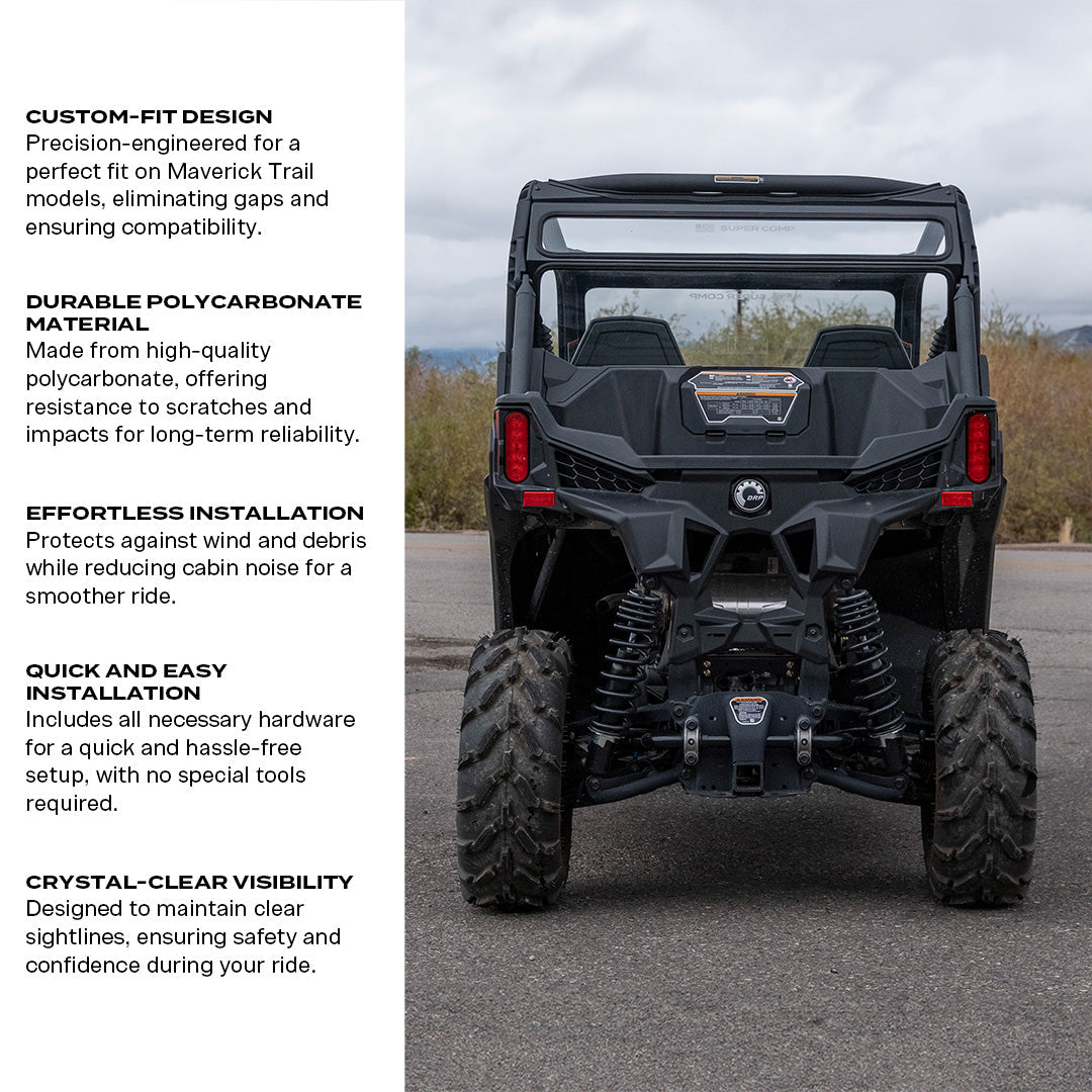 Can-Am Maverick Tinted Trail Rear Windshield - Rear Windshield