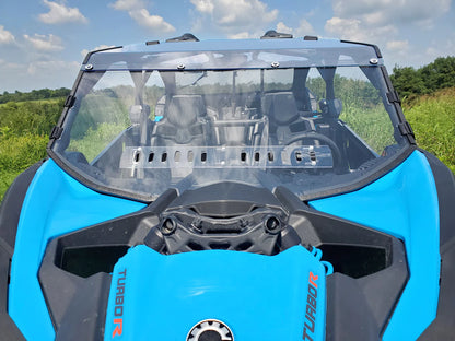 Can-Am Maverick X3 - 2 Pc Windshield with Clear Visor w/Hard Coat, Vent, and Clamp Options