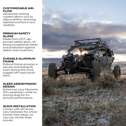 Can-Am Maverick X3 Glass Front Windshield - Glass Front Windshield