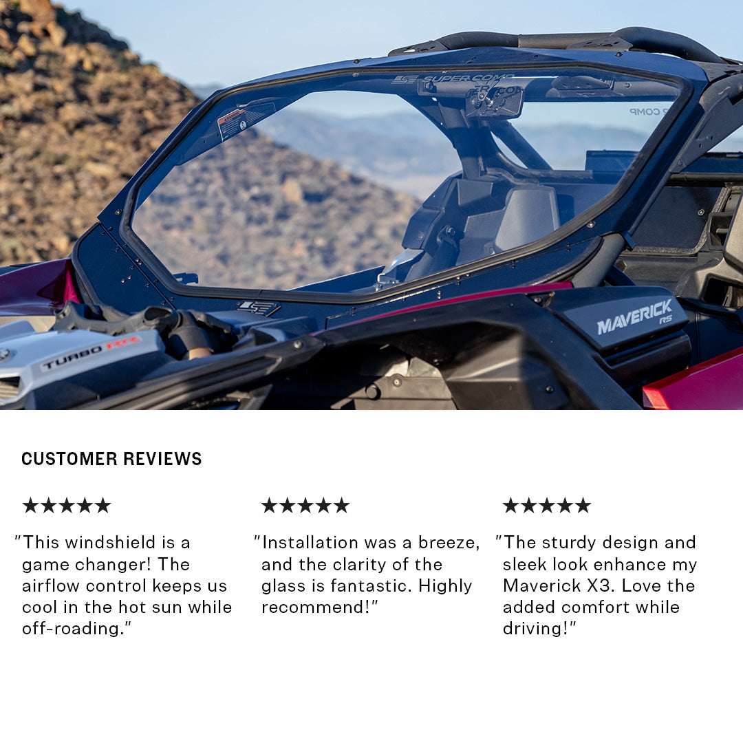 Can-Am Maverick X3 Glass Front Windshield - Glass Front Windshield