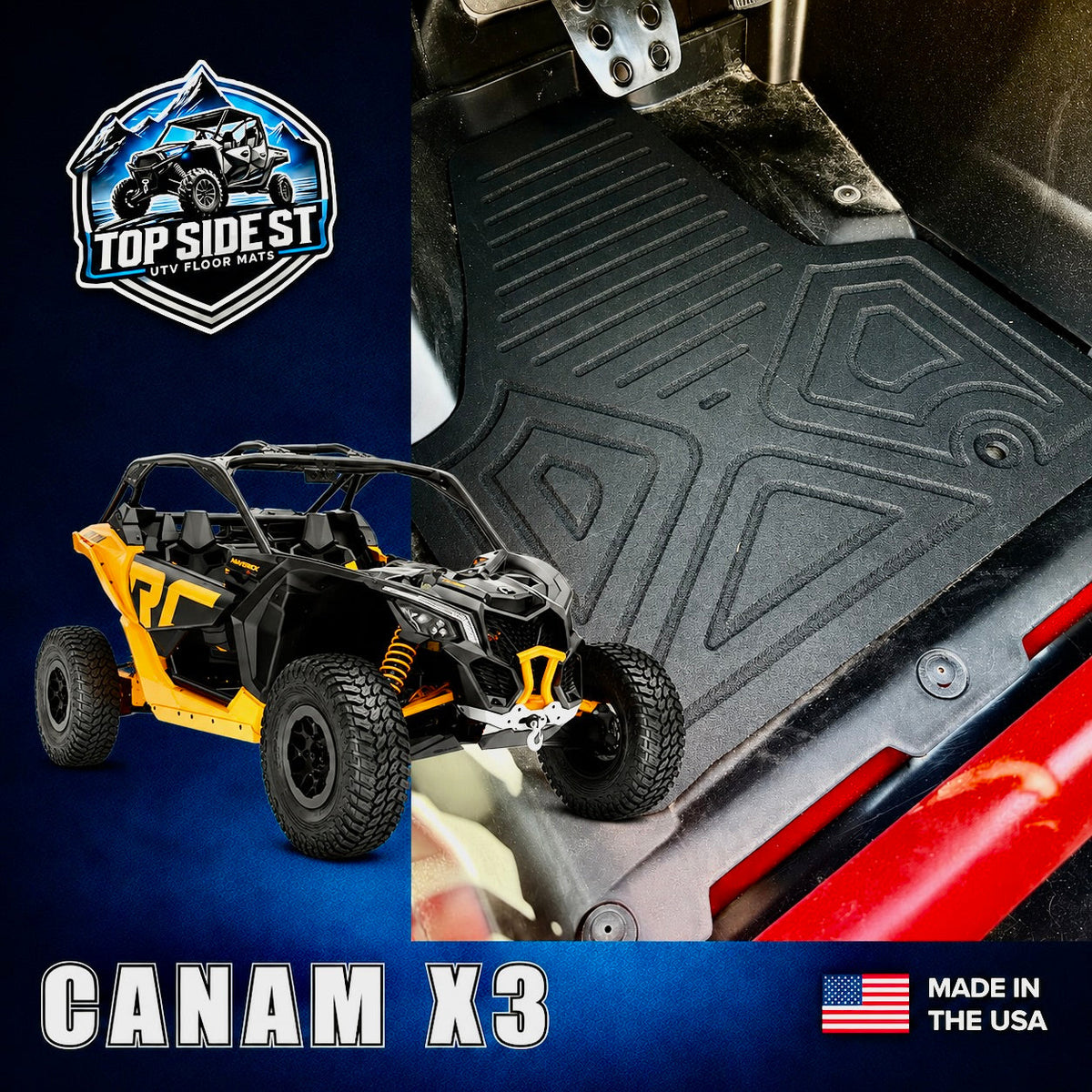 CAN-AM Maverick X3 HD 9mm Rubber Mats (2016 - current) - Floor Mat