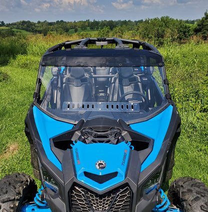 Can-Am Maverick X3 Max - 2 Pc Windshield with Clear Visor w/Hard Coat Vent and Clamp Options - Windshields