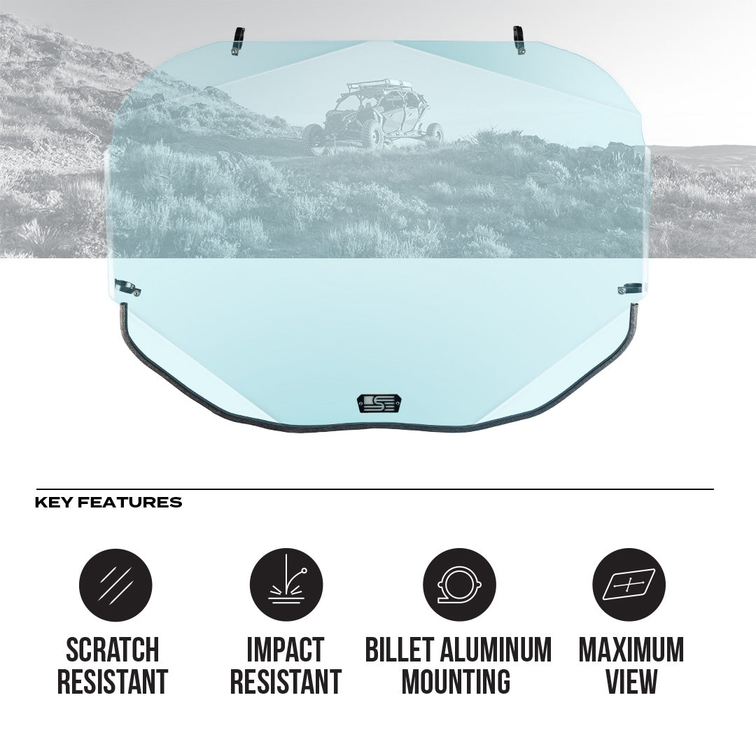 Can-Am Maverick X3 Polycarbonate Full Front Windshield - Polycarbonate Front Windshield
