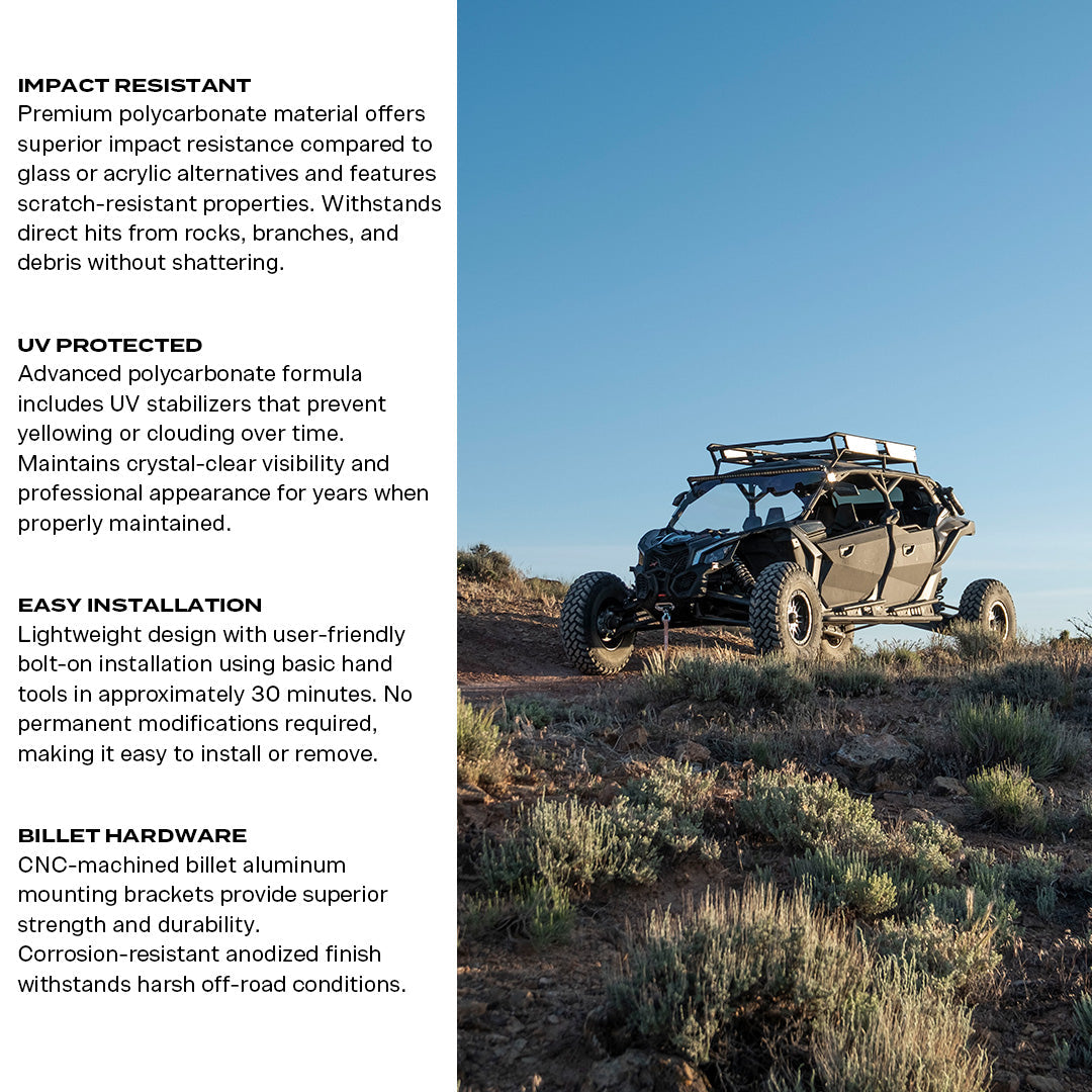 Can-Am Maverick X3 Polycarbonate Full Front Windshield - Polycarbonate Front Windshield