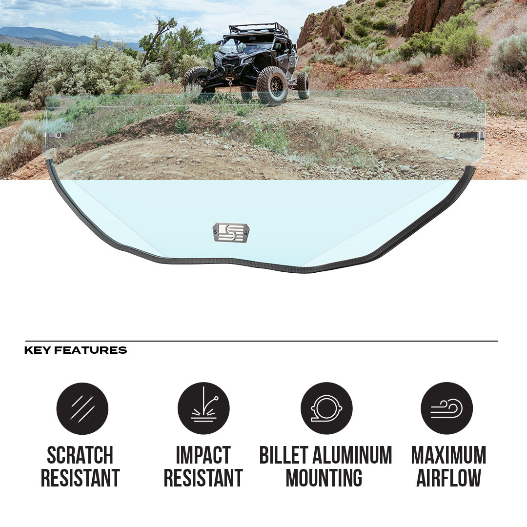 Can-Am Maverick X3 Polycarbonate Half Front Windshield - Polycarbonate Front Windshield