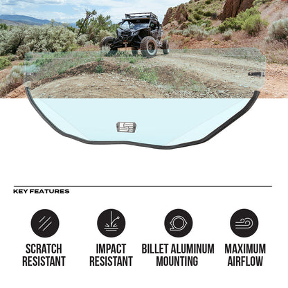 Can-Am Maverick X3 Polycarbonate Half Front Windshield - Polycarbonate Front Windshield