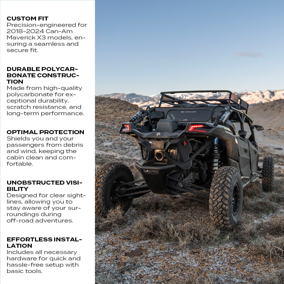 Can-Am Maverick X3 Tinted Rear Windshield - Rear Windshield