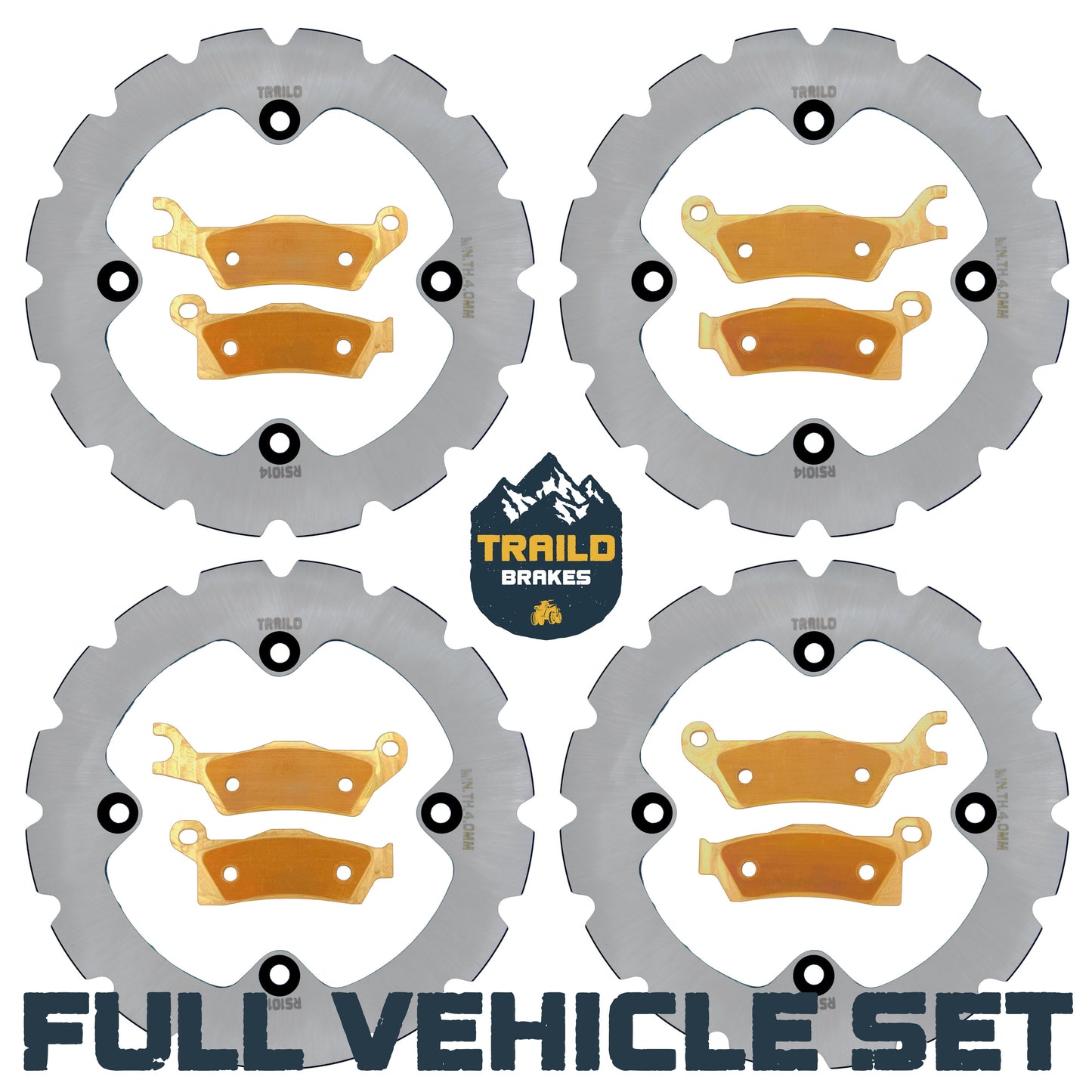 Can-Am Outlander 1000/650/450 6x6 2015-2026 Ridge Rider Rotor and Pad Kit - Brass Pad & Rotor Set - Pad & Rotor Kit