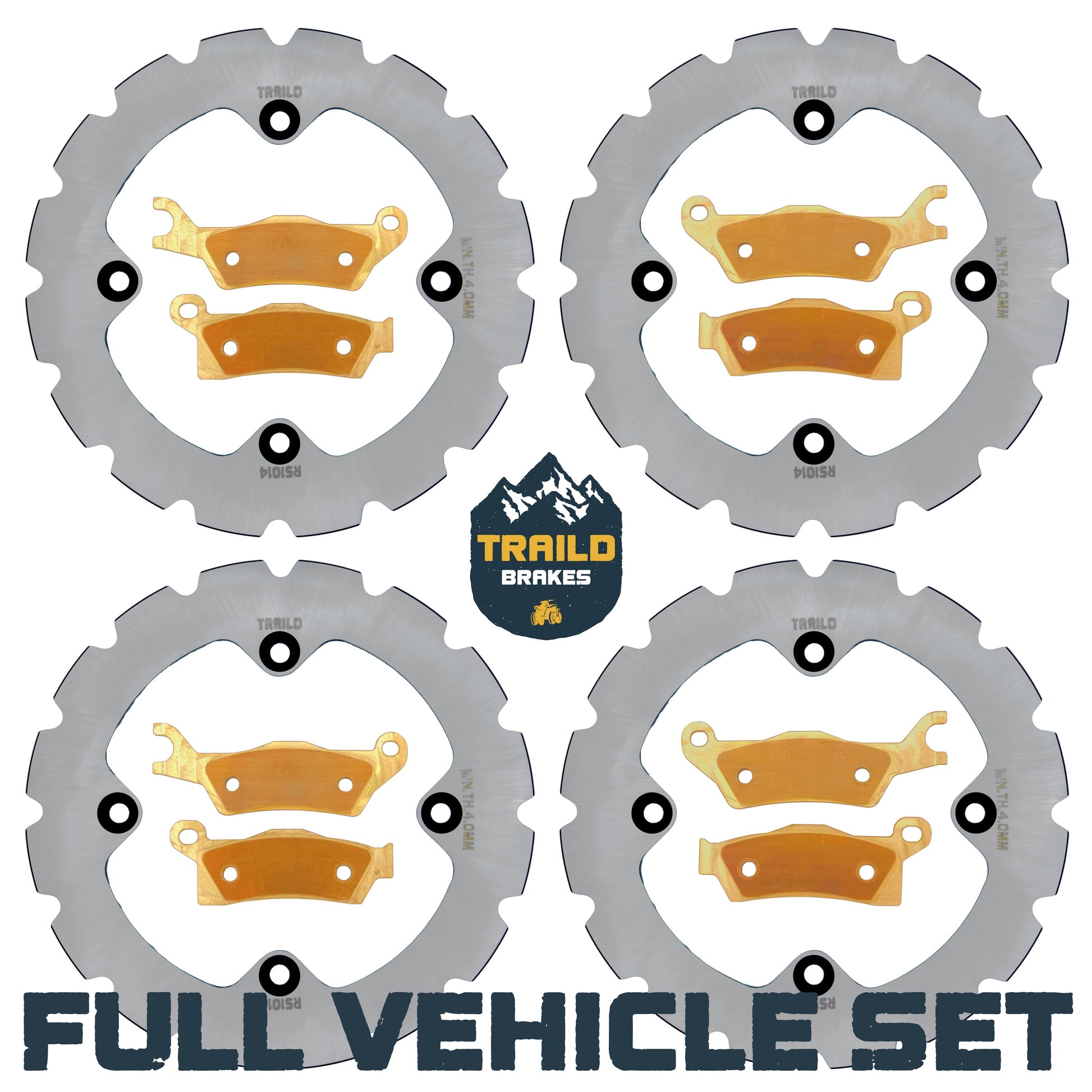 Can-Am Outlander 1000/650/450 6x6 2015-2026 Ridge Rider Rotor and Pad Kit - Brass Pad & Rotor Set - Pad & Rotor Kit