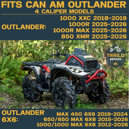 Can-Am Outlander 1000/850/650/450 6x6 2015-2026 Ridge Rider Rotor and Pad Kit - Pad & Rotor Kit