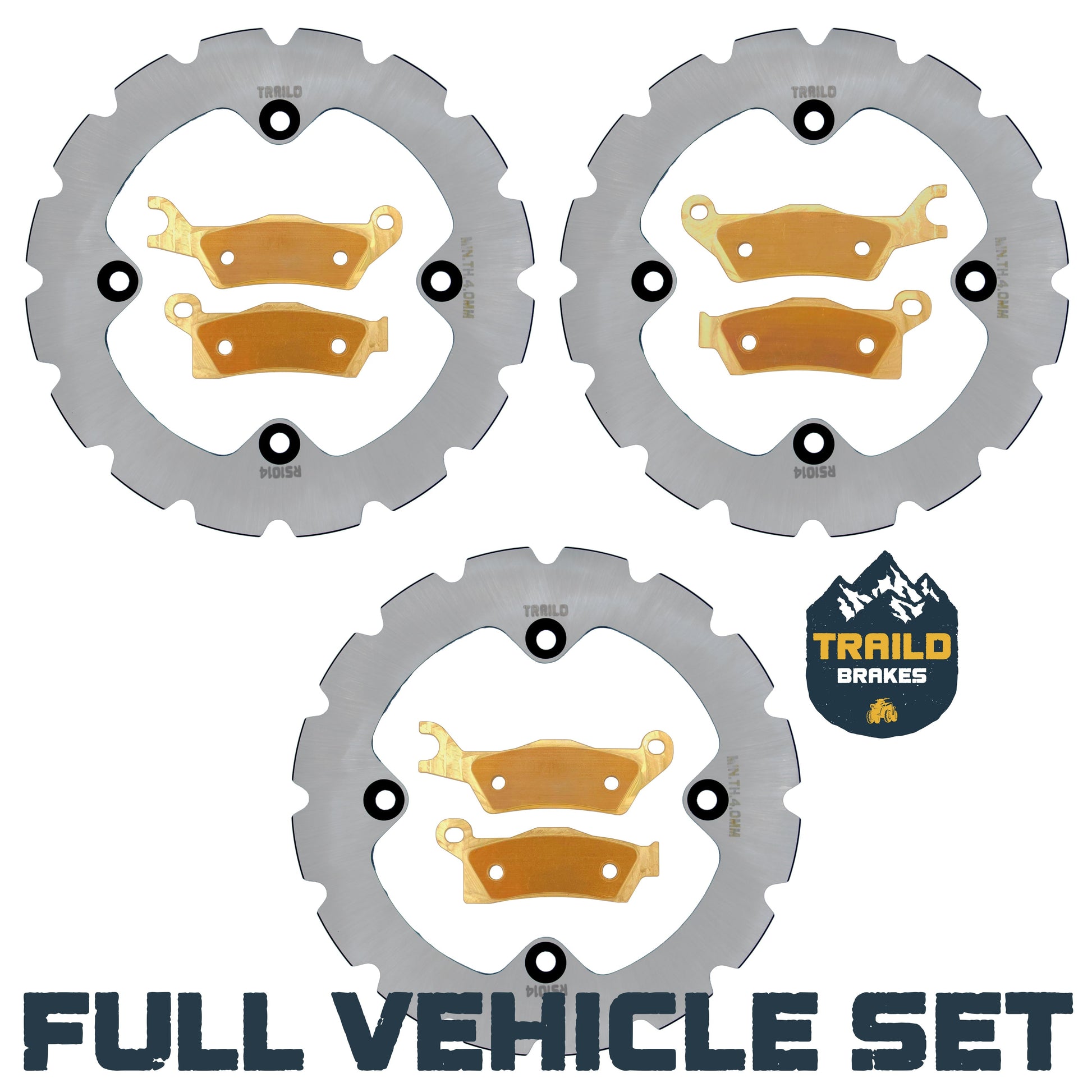 Can-Am Outlander 450/500/570/650/850/1000/HD5/HD7/PRO 2013-2026 Ridge Rider Rotor and Pad Kit - Brass Pad & Rotor Set