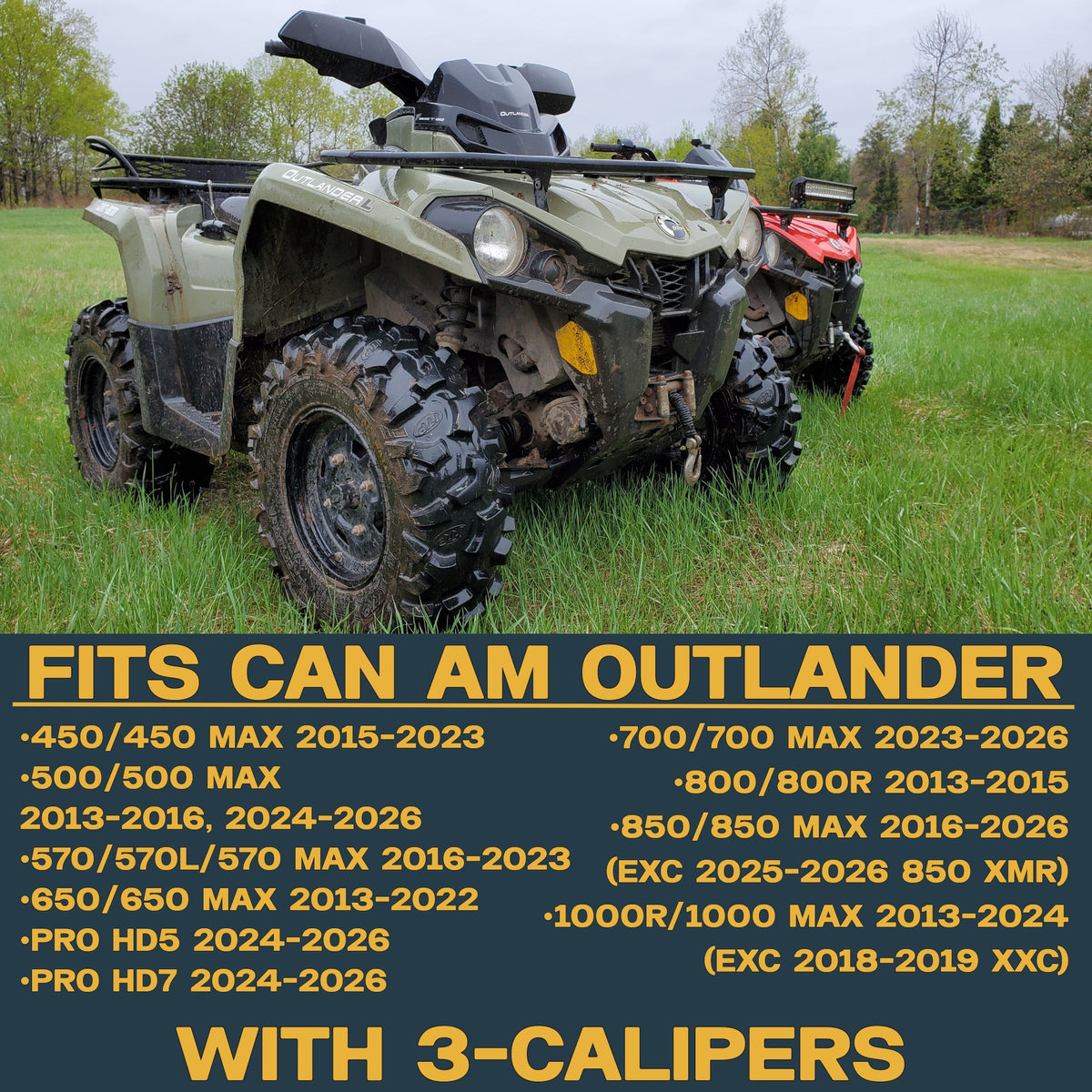 Can-Am Outlander 450/500/570/650/850/1000/HD5/HD7/PRO 2013-2026 Ridge Rider Rotor and Pad Kit - Pad & Rotor Kit