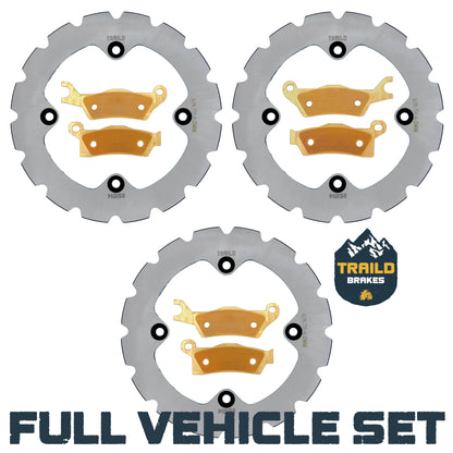 Can-Am Renegade 1000/850/650/570 2020-2026 Ridge Rider Rotor and Pad Kit - Brass Pad & Rotor Set - Pad & Rotor Kit