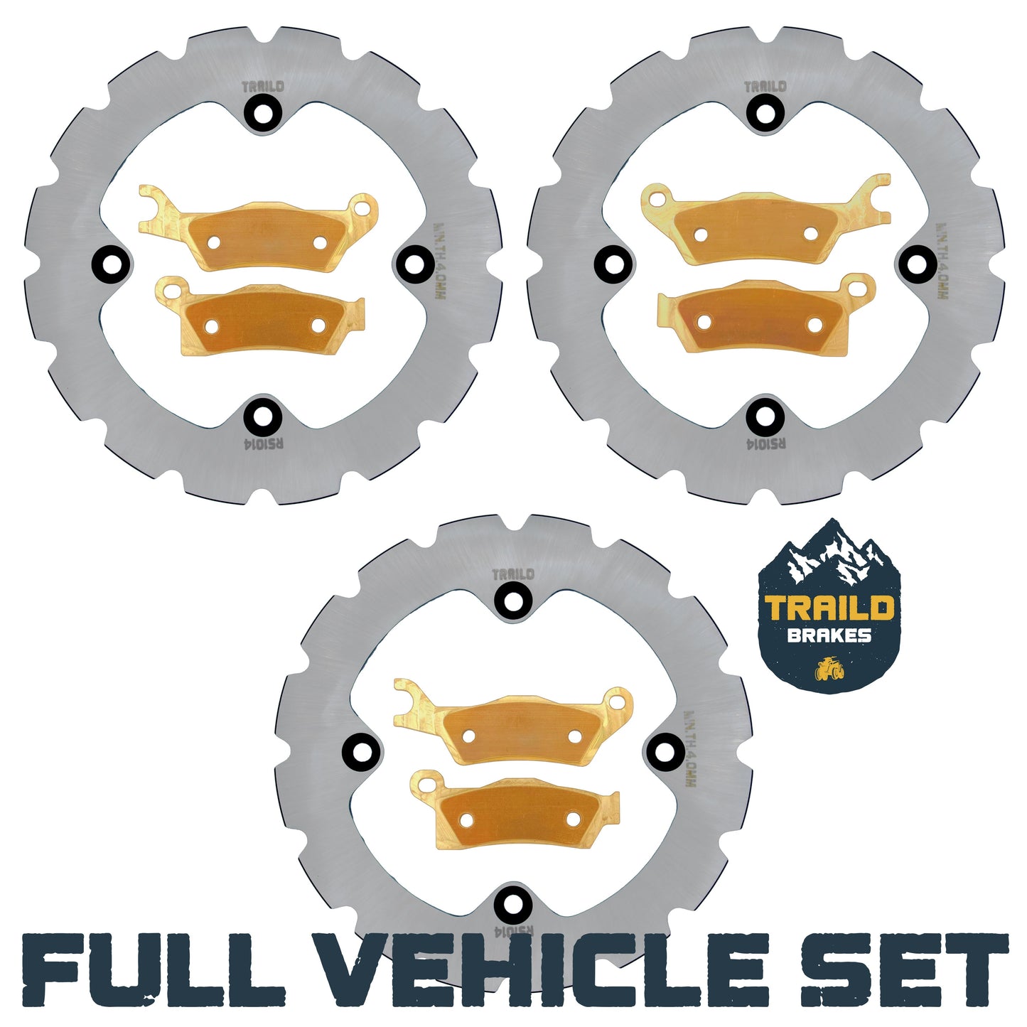 Can-Am Renegade 1000/850/650/570 2020-2026 Ridge Rider Rotor and Pad Kit - Brass Pad & Rotor Set - Pad & Rotor Kit