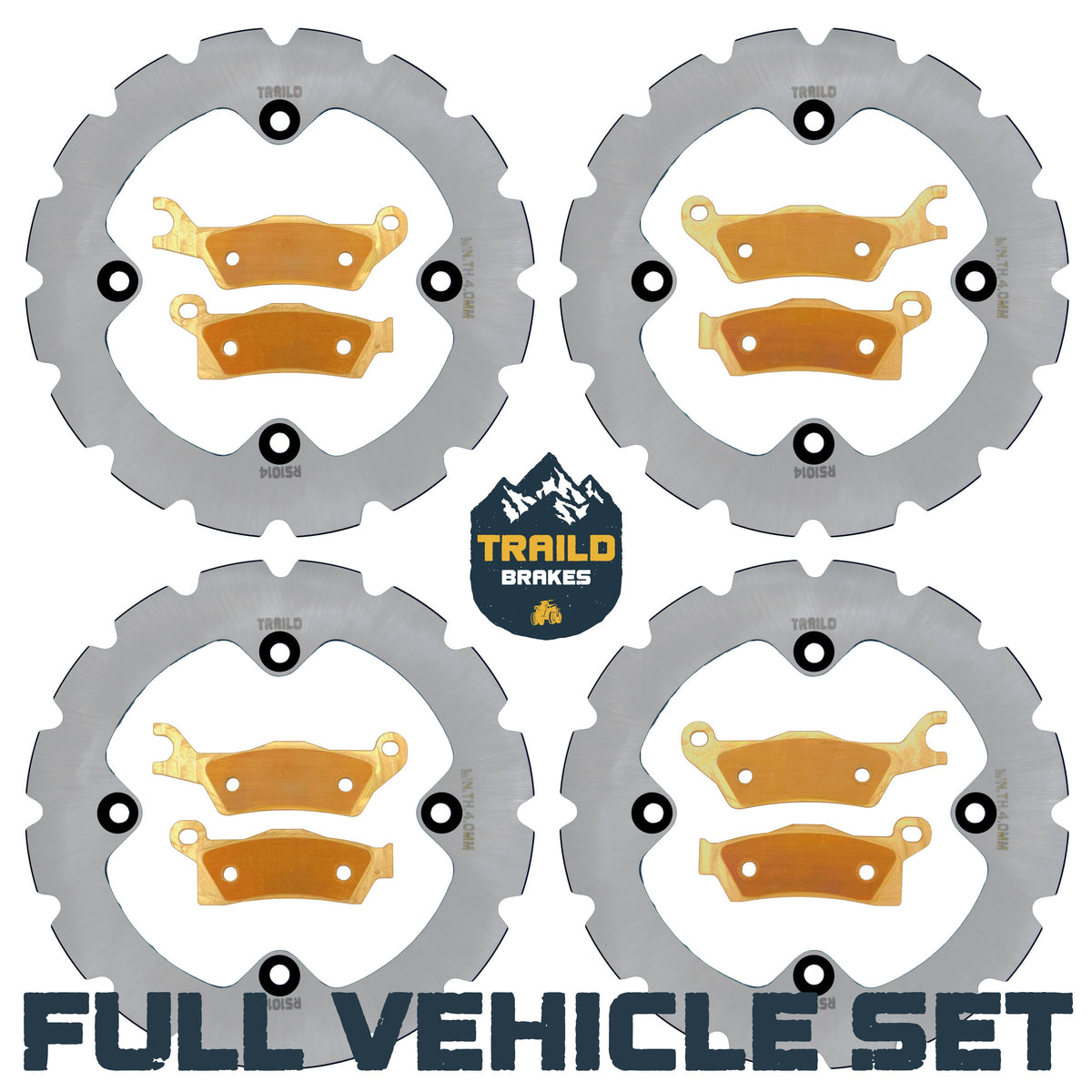 Can-Am Renegade 1000/850/800/570/500 2012-2019 Ridge Rider Rotor and Pad Kit - Brass Pad & Rotor Set - Pad & Rotor Kit
