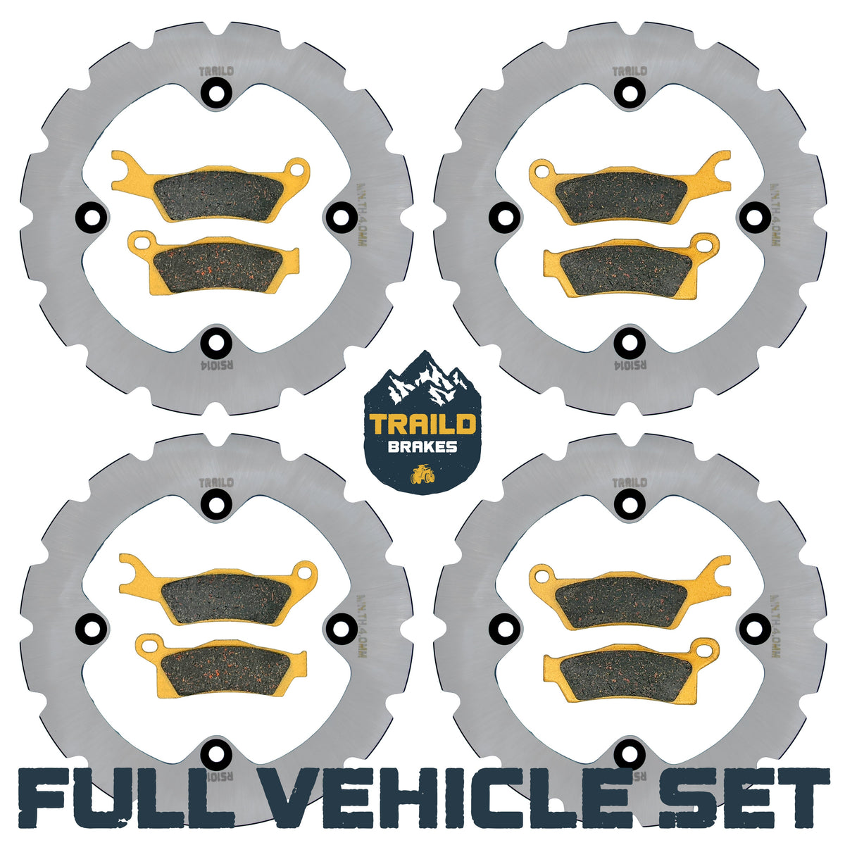 Can-Am Renegade 1000/850/800/570/500 2012-2019 Ridge Rider Rotor and Pad Kit - Ceramic Pad & Rotor Set - Pad & Rotor Kit