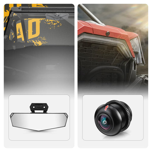 Center Rear View Mirror & Front Camera Kit For Polaris RZR PRO / Turbo
