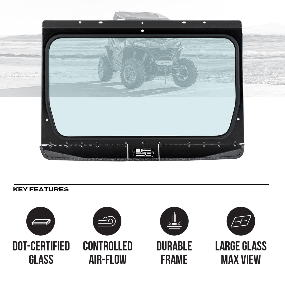 CF Moto 950 Sport Front Windshield - Glass Front Windshield
