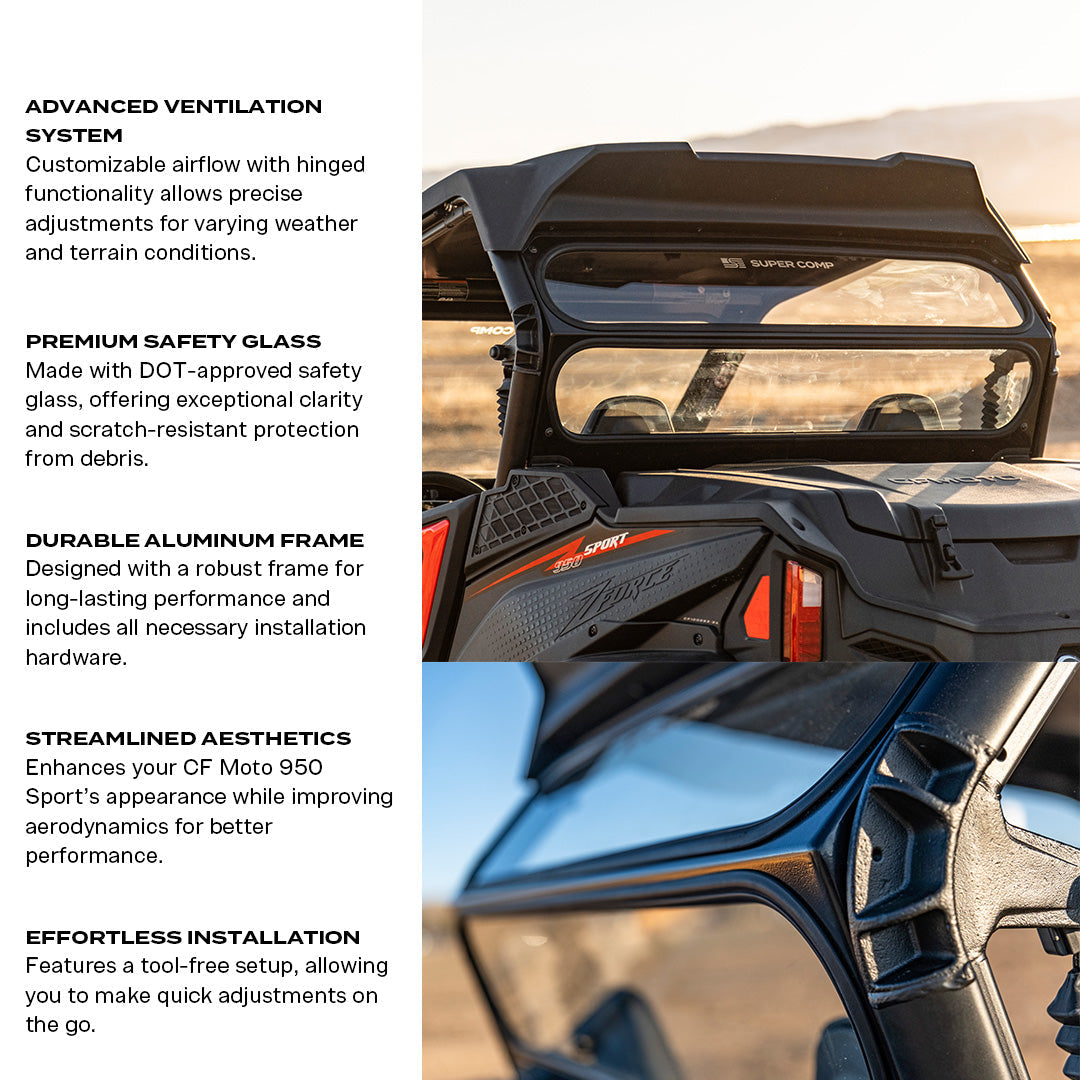 CF Moto 950 Sport Tinted Rear Windshield - Rear Windshield