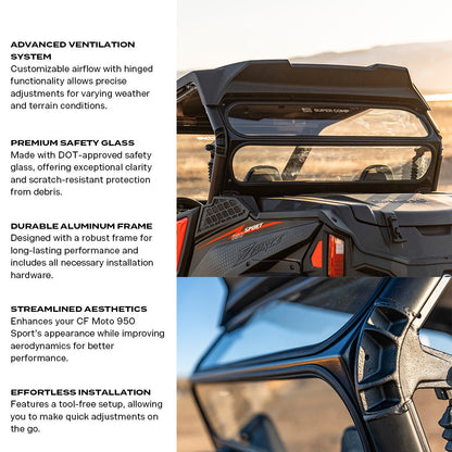 CF Moto 950 Sport Tinted Rear Windshield - Rear Windshield