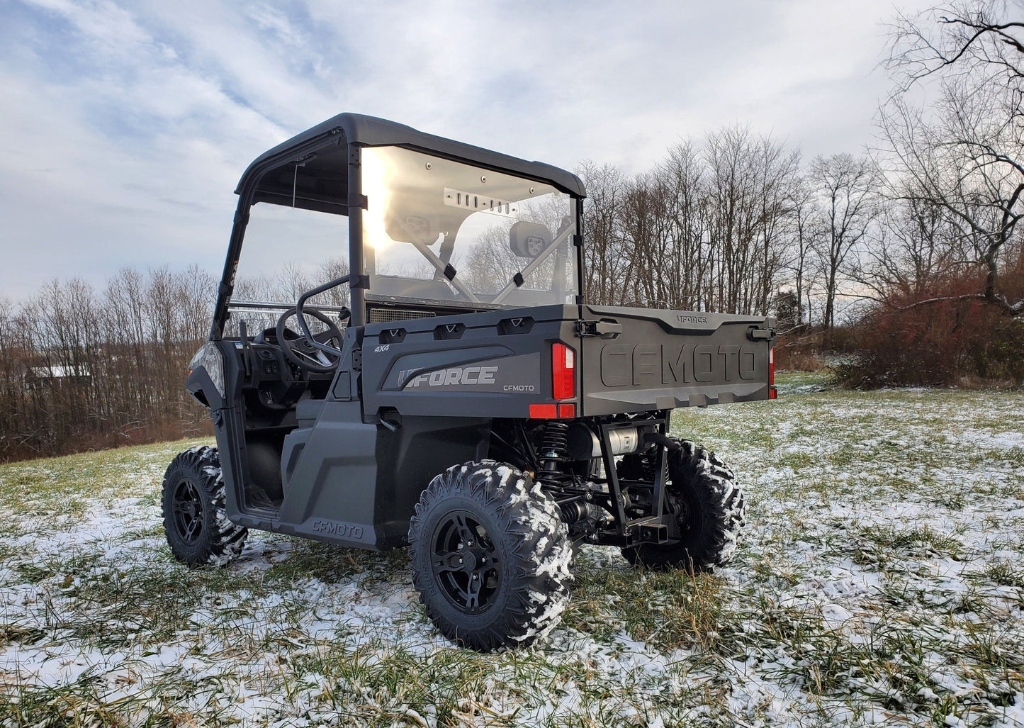 CFMoto UForce 600 - 1 Pc Lexan Back Panel w/Clamp and Vent Options - Windshields