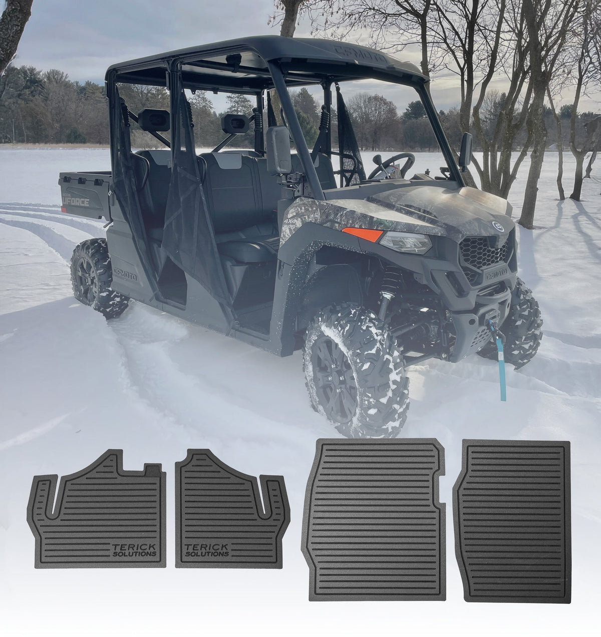 CFMOTO UFORCE 800XL Rubber Floor Mats - 4 Door 6 Seater - UTV Rubber floor mats