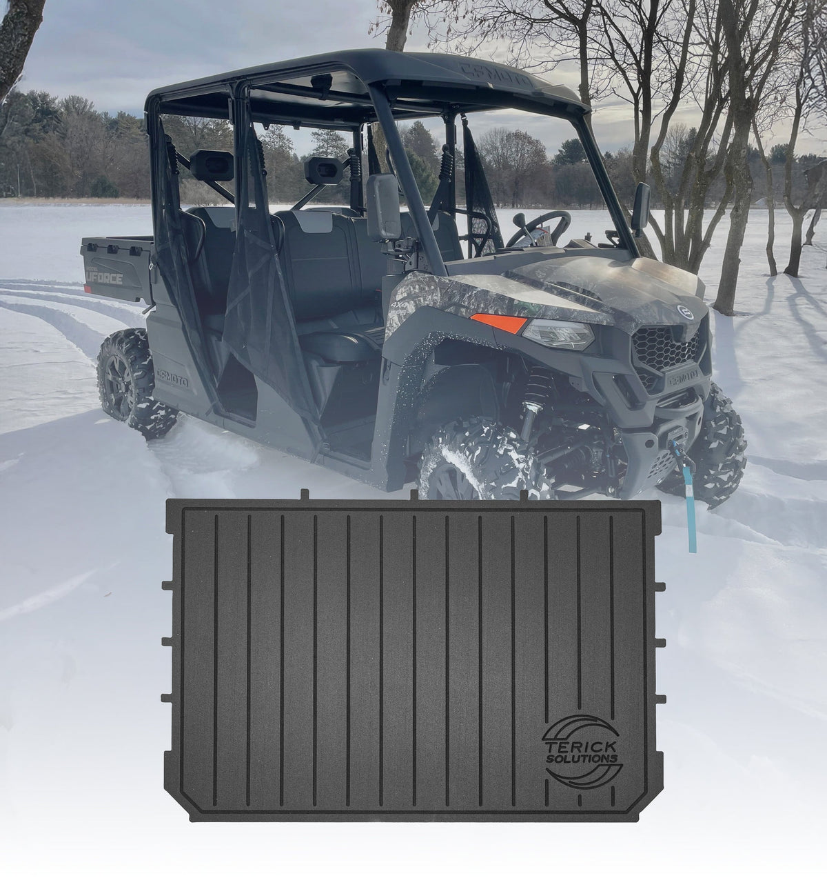 CFMOTO UFORCE 800XL Rubber Floor Mats - Rear Cargo Mat - UTV Rubber floor mats