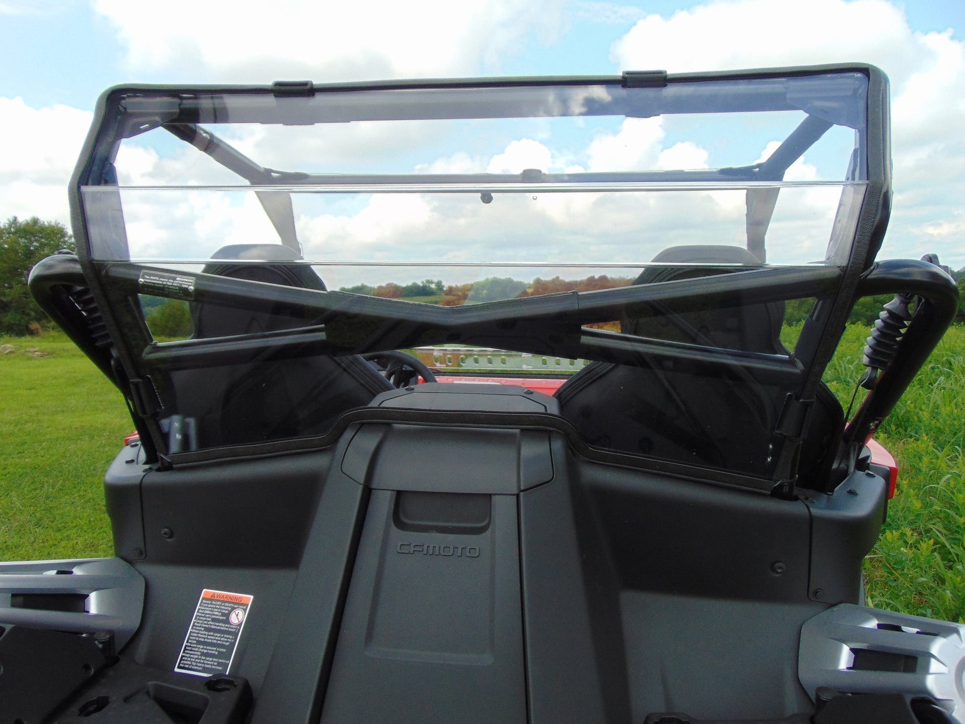 CFMoto ZForce 950 - 1 Piece Lexan Back Panel w/Tint Clamp and Vent Options - Windshields