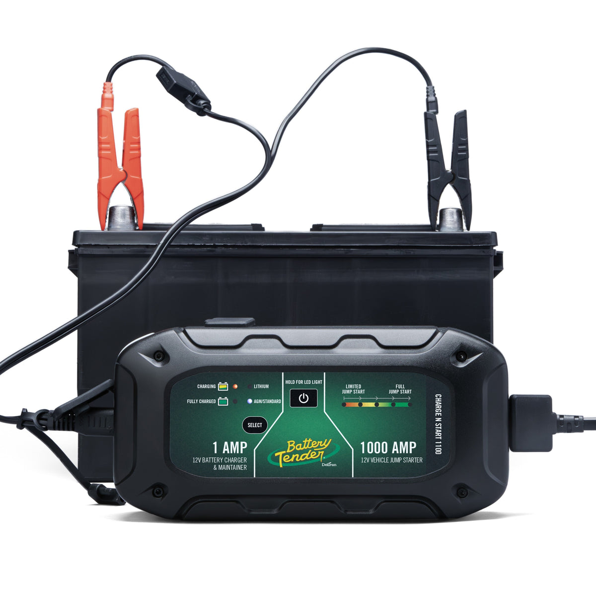 Charge N Start 1100, 1 Amp Battery Charger & 1000 Amp Jump Starter - Battery