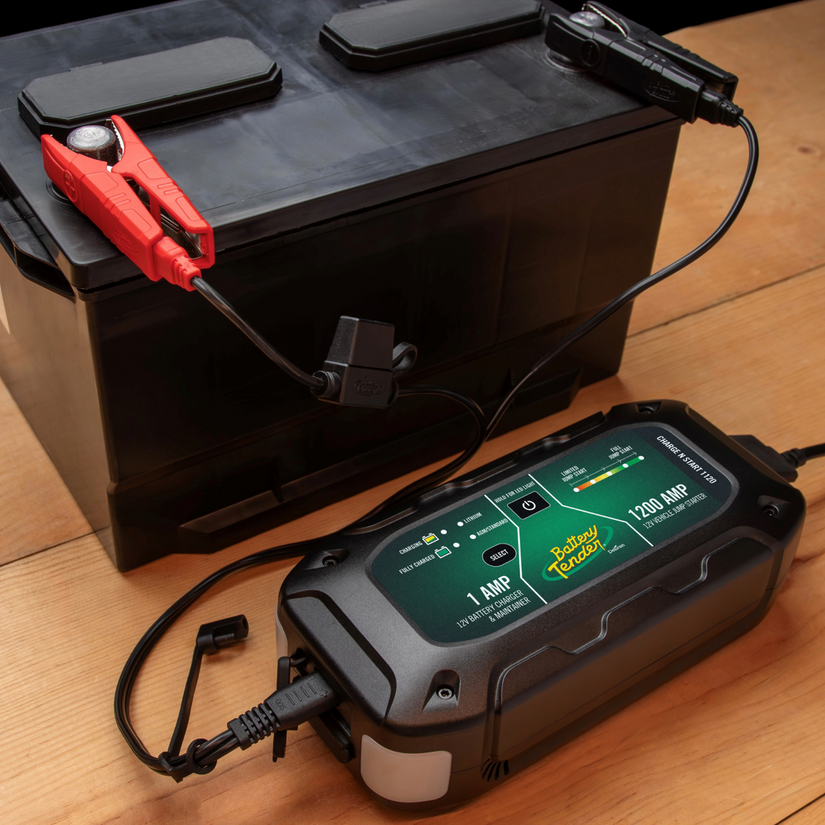 Charge N Start 1120, 1 Amp Battery Charger & 1200 Amp Jump Starter - Battery