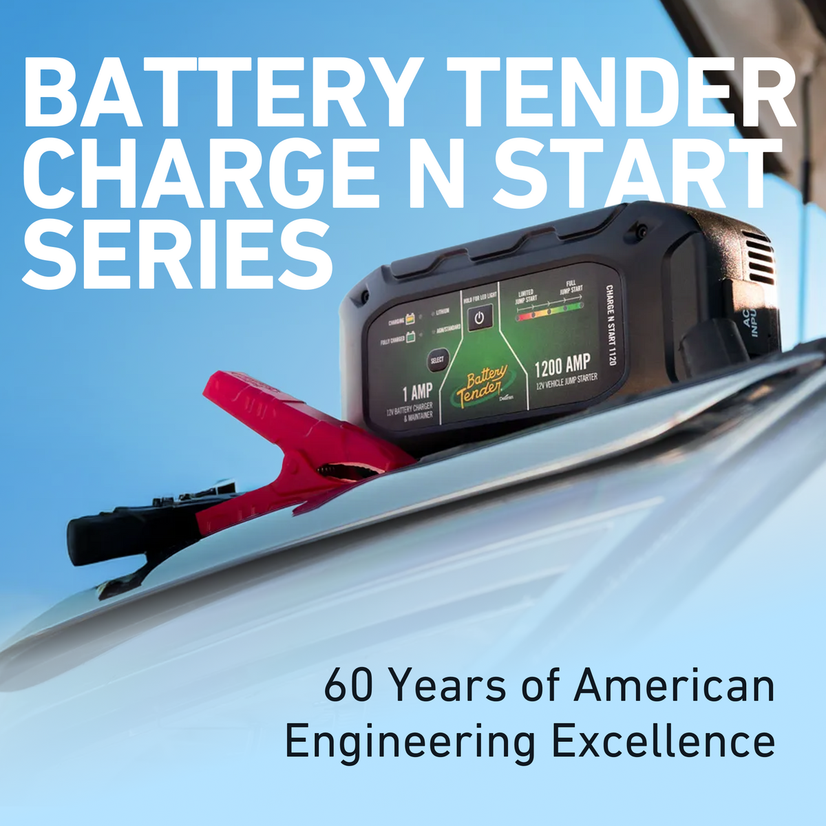 Charge N Start 1120, 1 Amp Battery Charger & 1200 Amp Jump Starter - Battery