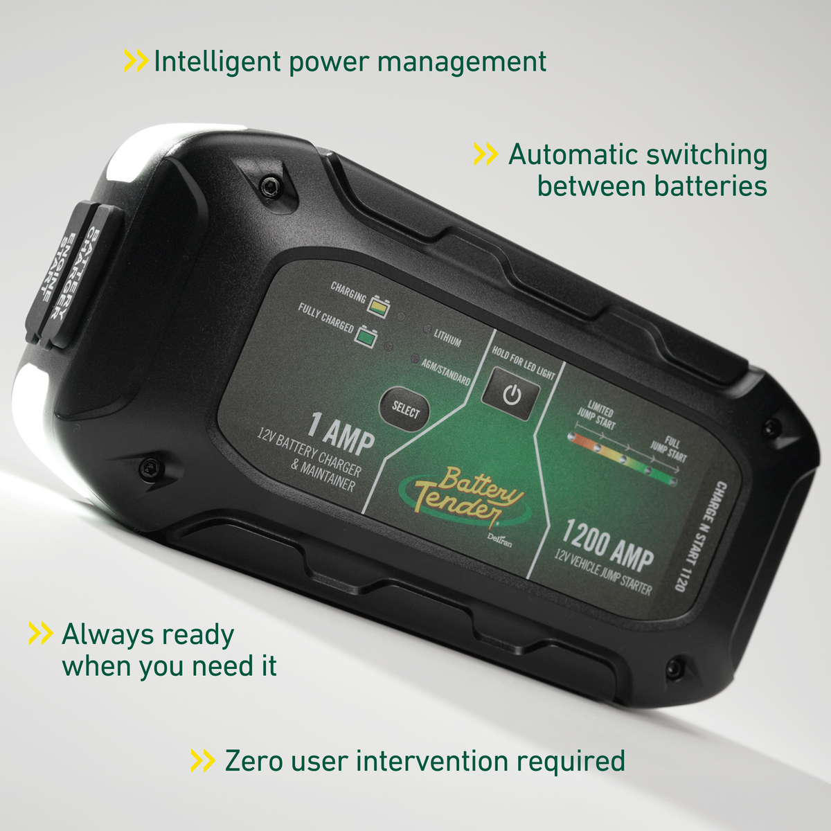 Charge N Start 1120, 1 Amp Battery Charger & 1200 Amp Jump Starter - Battery