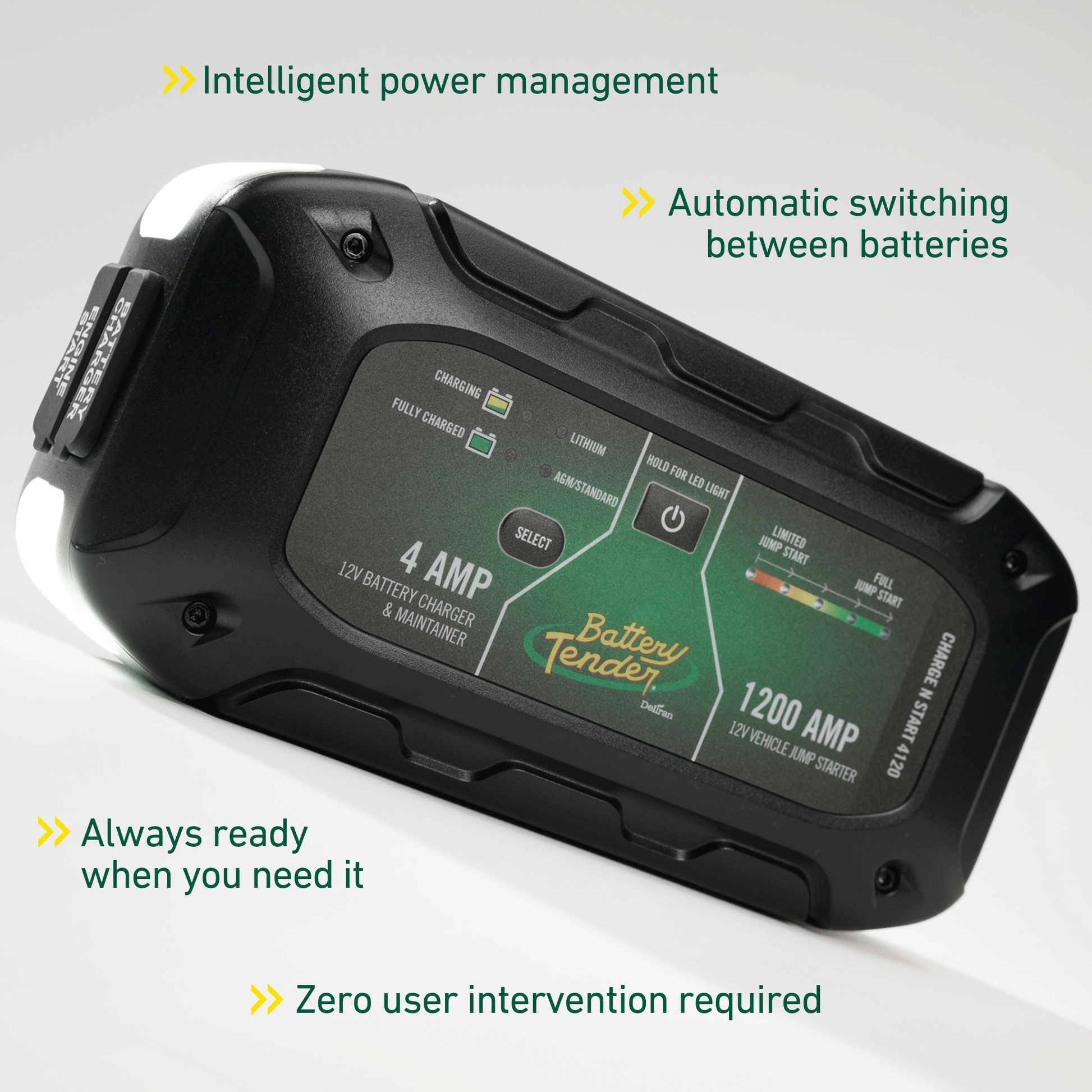 Charge N Start 4120, 4 Amp Battery Charger & 1200 Amp Jump Starter - Battery