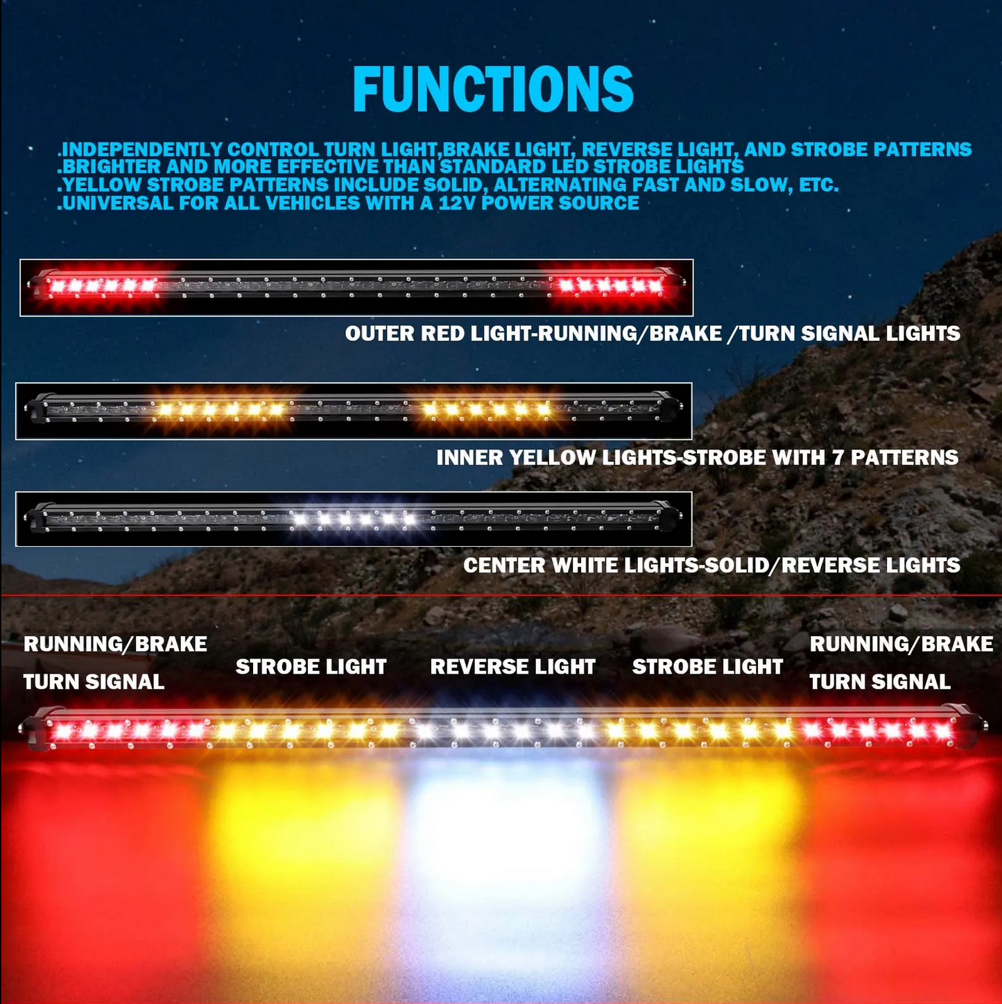 Chase LED Light Bar With Built In Strobe 32’’ - Light Bar