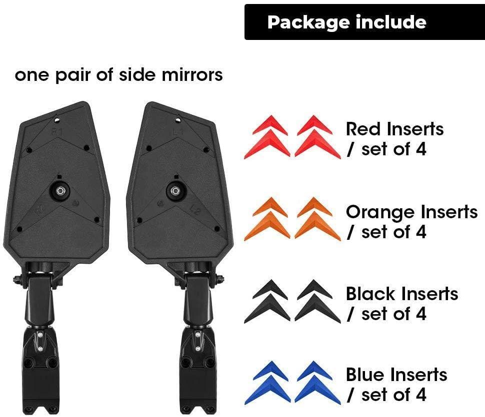 Color Insert Side Mirrors For 1.75’’ UTV Roll Bar Yamaha