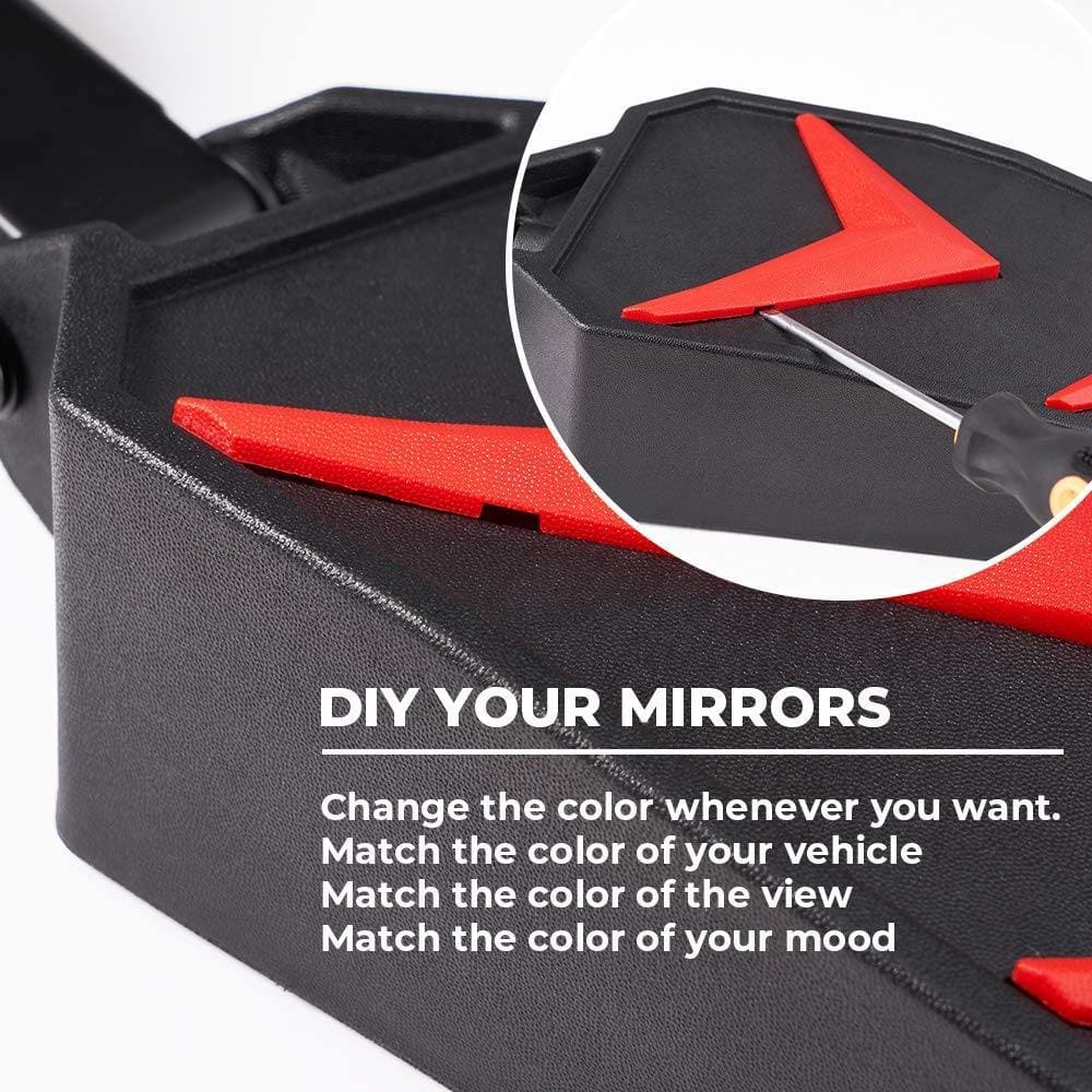 Color Insert Side Mirrors For 1.75’’ UTV Roll Bar Yamaha