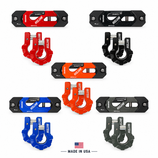 Color-Matched Recessed Winch Shackle & 3/4” Aluminum D-Shackles - Towing