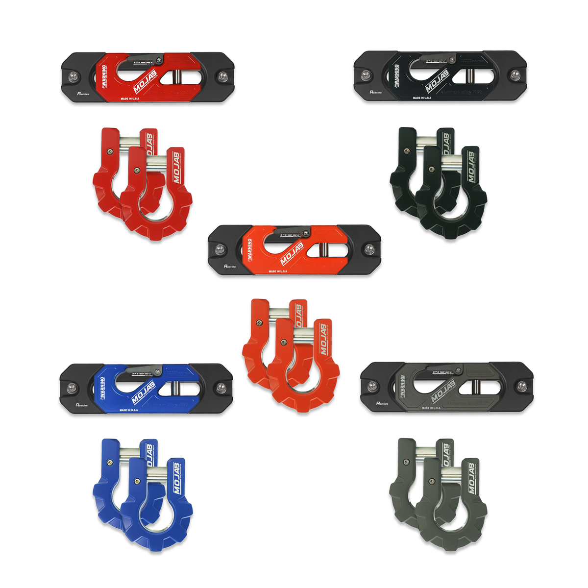 Color Matched Recessed Winch Shackle & Fairlead Kit + 3/4” Extreme Duty Aluminum Shackles (ceramic coated)lifetime