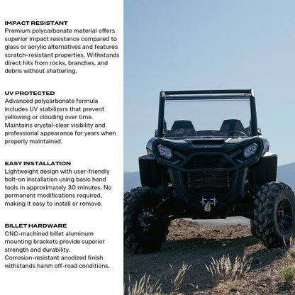 Commander/Maverick Sport/ Maverick Trail Polycarbonate Full Front Windshield - Polycarbonate Front Windshield
