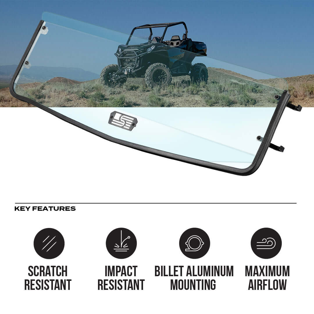 Commander/Maverick Sport/ Maverick Trail Polycarbonate Half Front Windshield - Polycarbonate Front Windshield