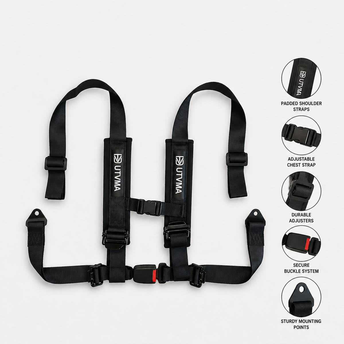 Commander Max Front Bench Seat With Harnesses (2021+) - Bench Seat