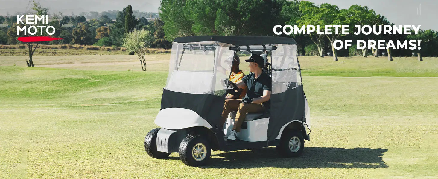 kemimoto 600D Golf Cart Enclosure 2 Passenger, Golf Cart Rain Cover Waterproof,