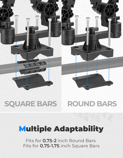 Double Gun Rack Holders for 0.75’’ to 2’’ Tubular or Square Bars