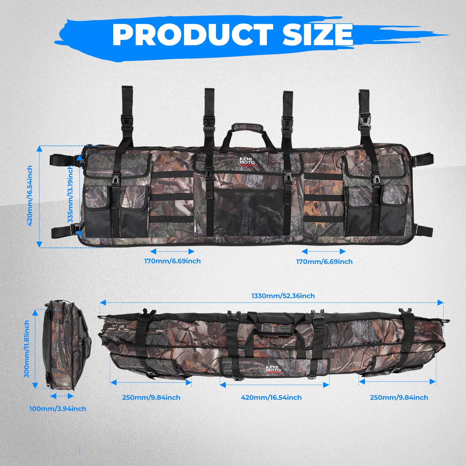Double UTV Gun Bag Rack for Hunting Gear